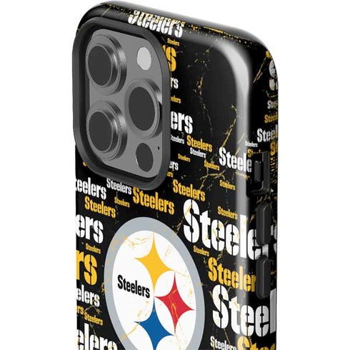 NFL Pittsburgh Steelers Black Blast iPhone 15 Pro Impact Case